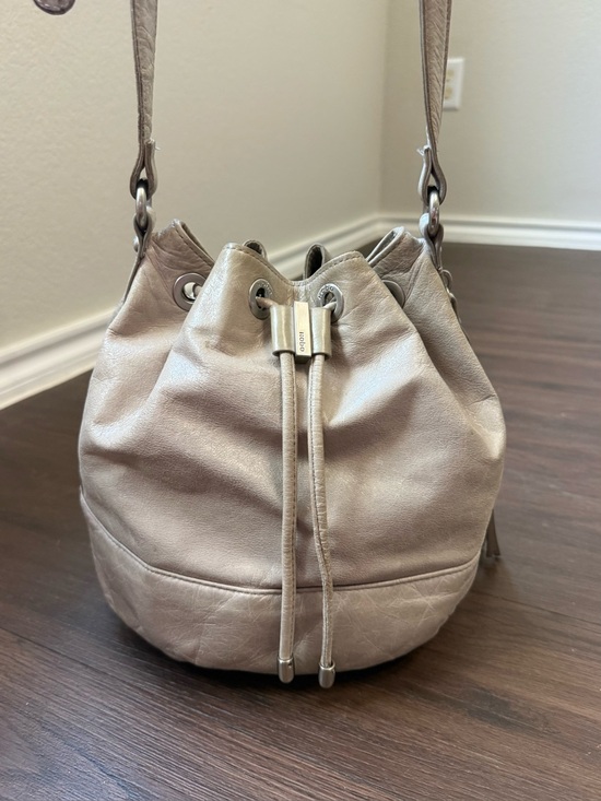 HOBO Handbags - Hobo International Tulia Drawstring Bucket Bag Soft Gray Leather Shoulder Purse